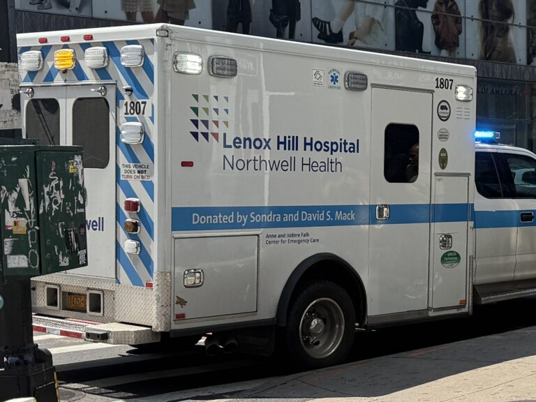 Photo shows an ambulance.